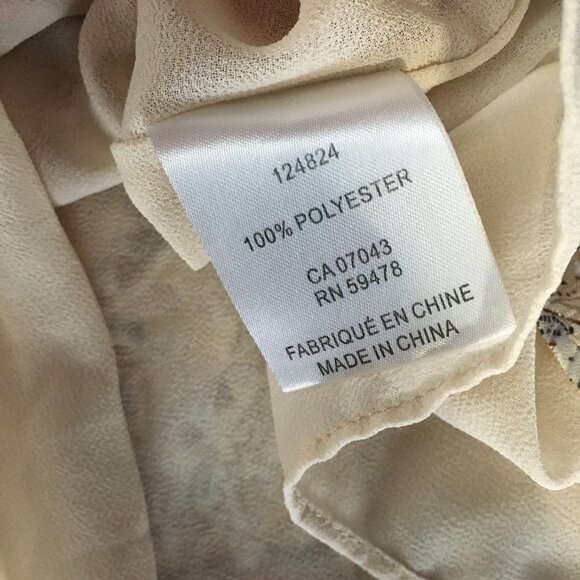 JOIE GLITTER PAISLEY RUFFLE MOCK NECK FLUTTER SHORT SLEEVE BLOUSE Size M - Picture 8 of 9